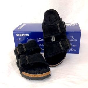 NWT Birkenstock Arizona Shearling Suede Leather - 37